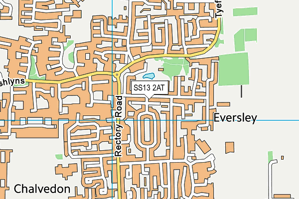 SS13 2AT map - OS VectorMap District (Ordnance Survey)