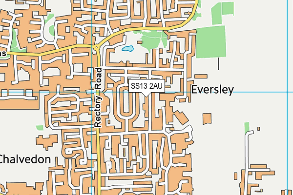 SS13 2AU map - OS VectorMap District (Ordnance Survey)