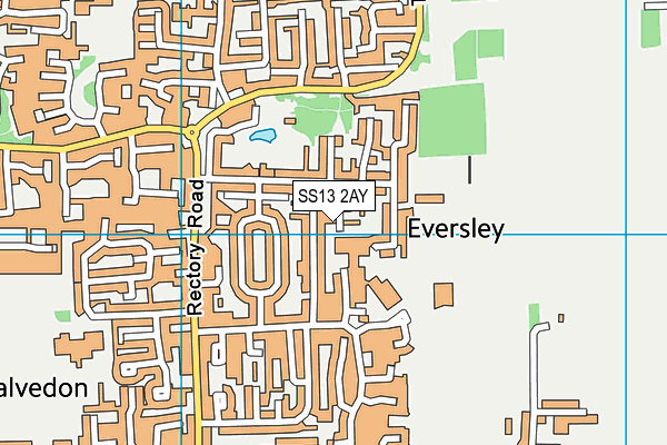 SS13 2AY map - OS VectorMap District (Ordnance Survey)