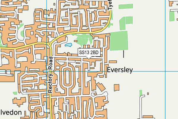 SS13 2BD map - OS VectorMap District (Ordnance Survey)