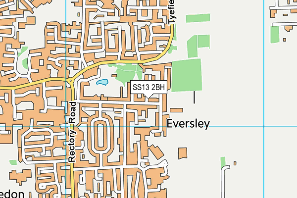 SS13 2BH map - OS VectorMap District (Ordnance Survey)