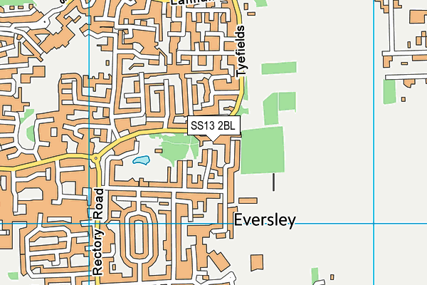 SS13 2BL map - OS VectorMap District (Ordnance Survey)