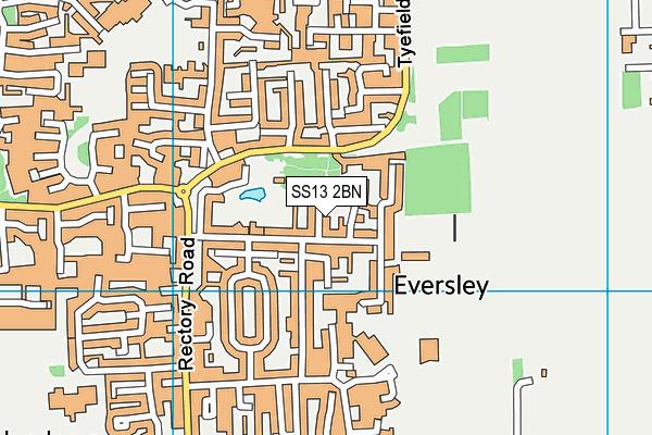 SS13 2BN map - OS VectorMap District (Ordnance Survey)