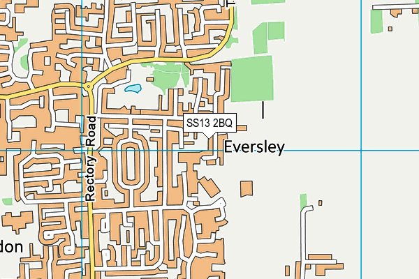 SS13 2BQ map - OS VectorMap District (Ordnance Survey)