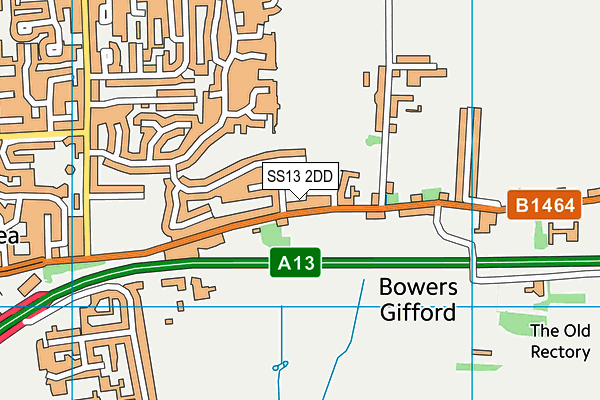 SS13 2DD map - OS VectorMap District (Ordnance Survey)