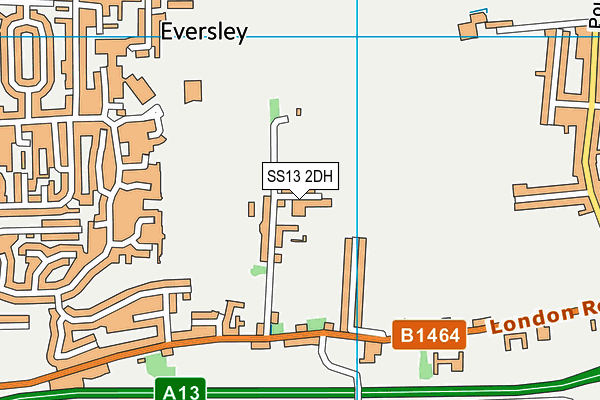 SS13 2DH map - OS VectorMap District (Ordnance Survey)