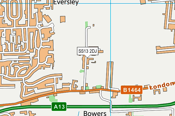 SS13 2DJ map - OS VectorMap District (Ordnance Survey)