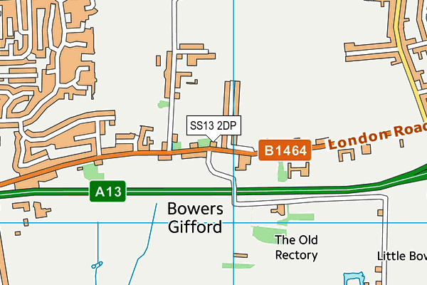 SS13 2DP map - OS VectorMap District (Ordnance Survey)