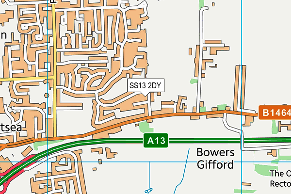 SS13 2DY map - OS VectorMap District (Ordnance Survey)