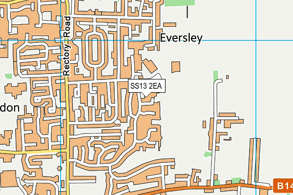 SS13 2EA map - OS VectorMap District (Ordnance Survey)