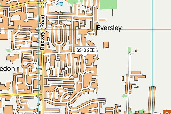 SS13 2EE map - OS VectorMap District (Ordnance Survey)