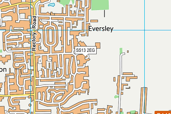 SS13 2EG map - OS VectorMap District (Ordnance Survey)
