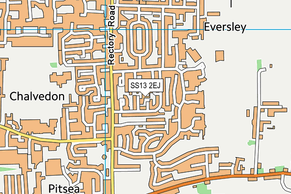 SS13 2EJ map - OS VectorMap District (Ordnance Survey)