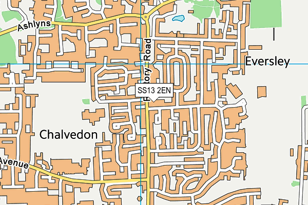 SS13 2EN map - OS VectorMap District (Ordnance Survey)