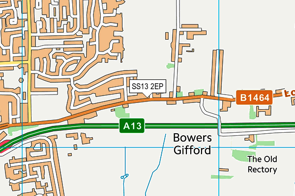 SS13 2EP map - OS VectorMap District (Ordnance Survey)