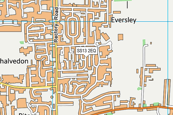 SS13 2EQ map - OS VectorMap District (Ordnance Survey)