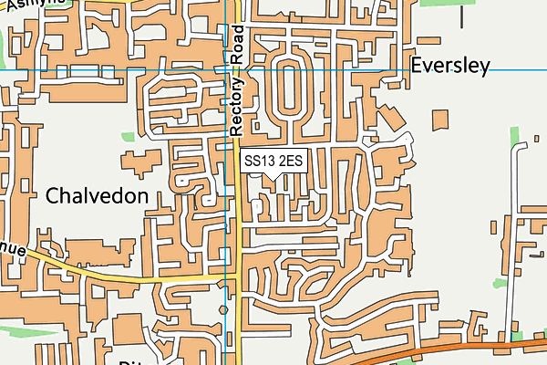 SS13 2ES map - OS VectorMap District (Ordnance Survey)