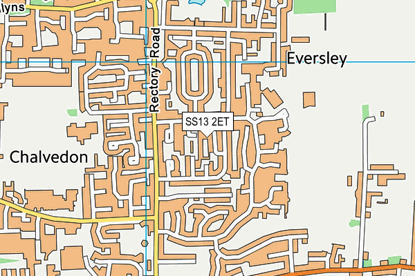 SS13 2ET map - OS VectorMap District (Ordnance Survey)