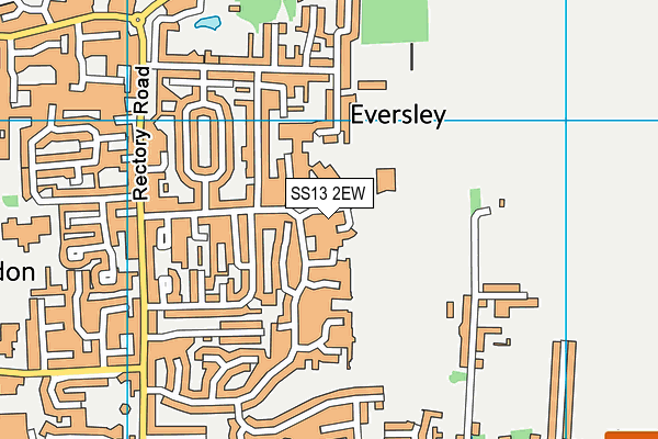 SS13 2EW map - OS VectorMap District (Ordnance Survey)