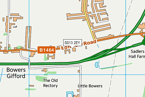 SS13 2EY map - OS VectorMap District (Ordnance Survey)