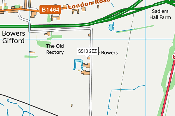 SS13 2EZ map - OS VectorMap District (Ordnance Survey)