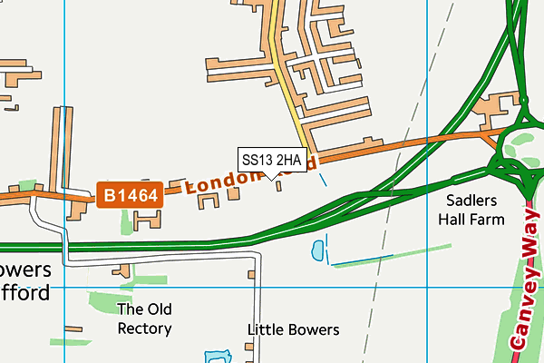 SS13 2HA map - OS VectorMap District (Ordnance Survey)