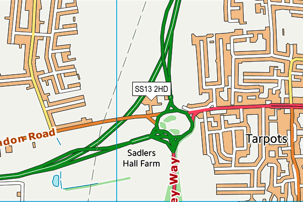 SS13 2HD map - OS VectorMap District (Ordnance Survey)