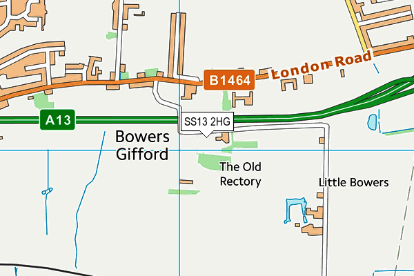 SS13 2HG map - OS VectorMap District (Ordnance Survey)