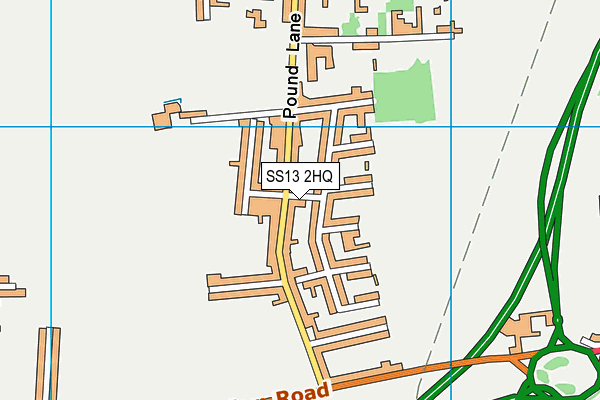 SS13 2HQ map - OS VectorMap District (Ordnance Survey)