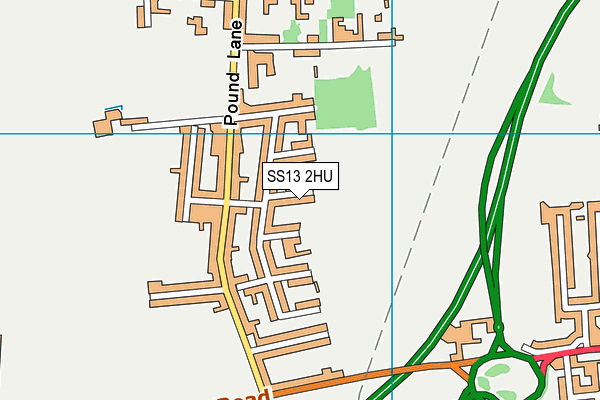 SS13 2HU map - OS VectorMap District (Ordnance Survey)