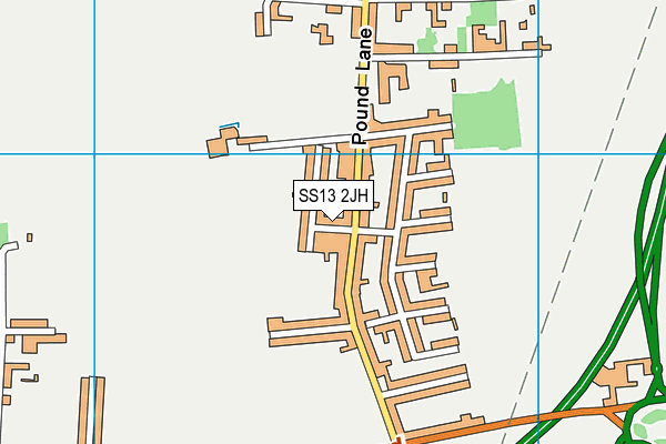 SS13 2JH map - OS VectorMap District (Ordnance Survey)