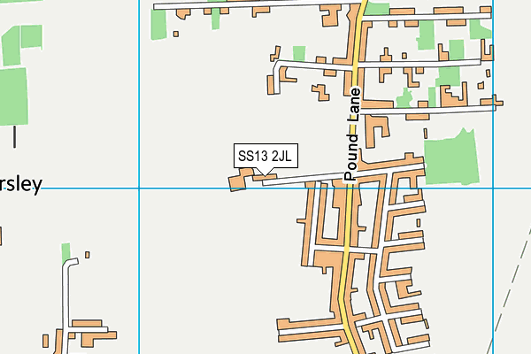 SS13 2JL map - OS VectorMap District (Ordnance Survey)