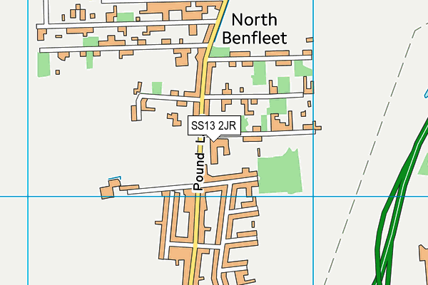 SS13 2JR map - OS VectorMap District (Ordnance Survey)