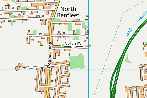 SS13 2JW map - OS VectorMap District (Ordnance Survey)