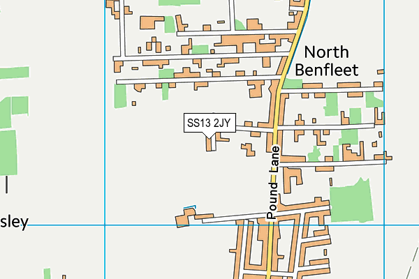 SS13 2JY map - OS VectorMap District (Ordnance Survey)