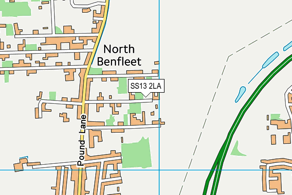 SS13 2LA map - OS VectorMap District (Ordnance Survey)