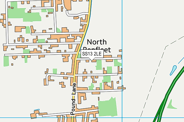 SS13 2LE map - OS VectorMap District (Ordnance Survey)