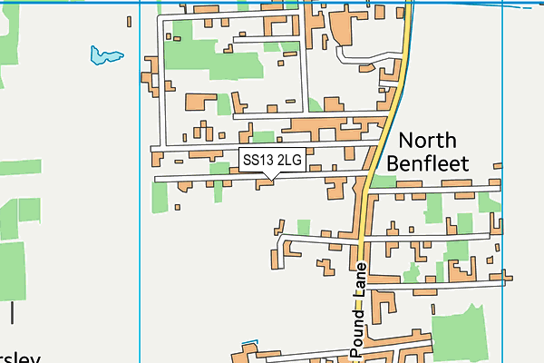 SS13 2LG map - OS VectorMap District (Ordnance Survey)