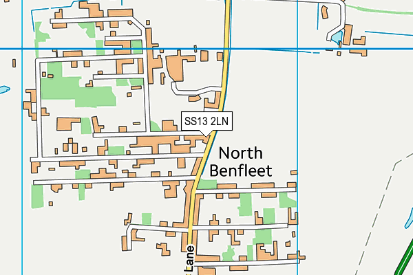 SS13 2LN map - OS VectorMap District (Ordnance Survey)