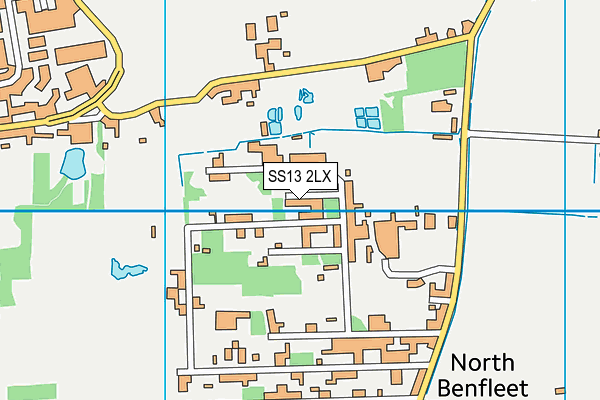 SS13 2LX map - OS VectorMap District (Ordnance Survey)