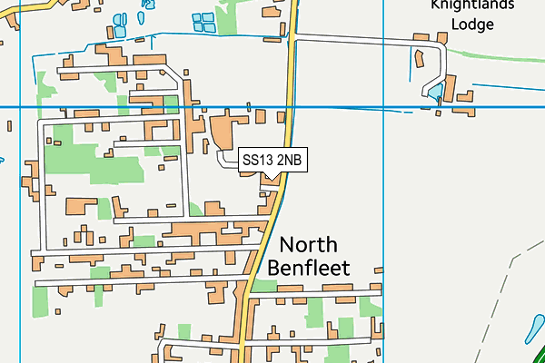 SS13 2NB map - OS VectorMap District (Ordnance Survey)