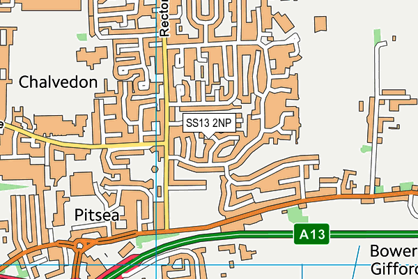 SS13 2NP map - OS VectorMap District (Ordnance Survey)