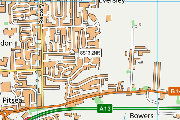 SS13 2NR map - OS VectorMap District (Ordnance Survey)