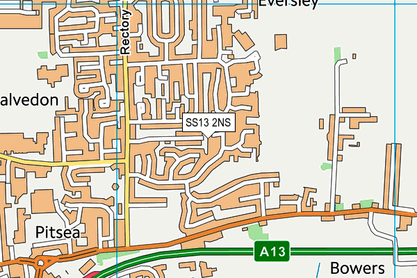 SS13 2NS map - OS VectorMap District (Ordnance Survey)