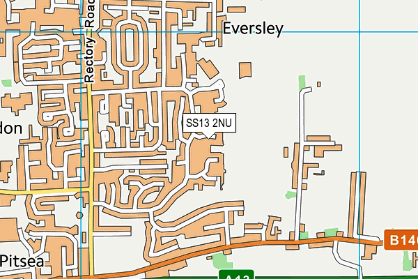 SS13 2NU map - OS VectorMap District (Ordnance Survey)