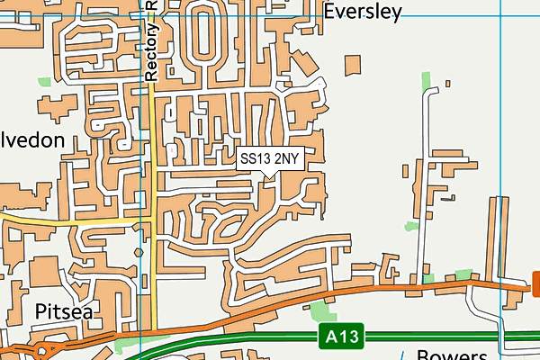 SS13 2NY map - OS VectorMap District (Ordnance Survey)
