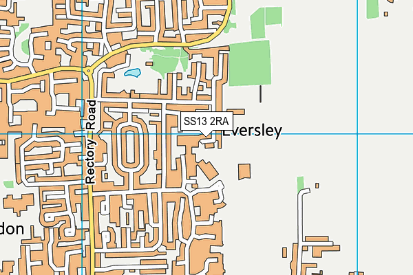 SS13 2RA map - OS VectorMap District (Ordnance Survey)