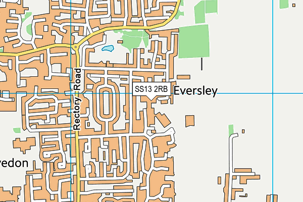 SS13 2RB map - OS VectorMap District (Ordnance Survey)