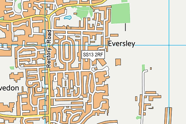 SS13 2RF map - OS VectorMap District (Ordnance Survey)