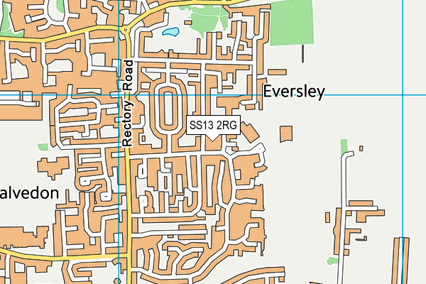 SS13 2RG map - OS VectorMap District (Ordnance Survey)